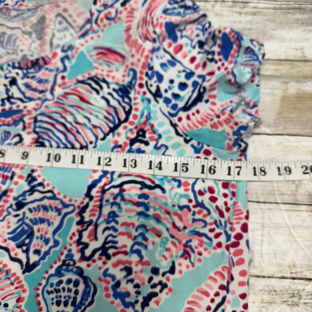 Lilly Pulitzer Karrie top  shell me about top.  Size large.  Blue pink vacation - Picture 6 of 7